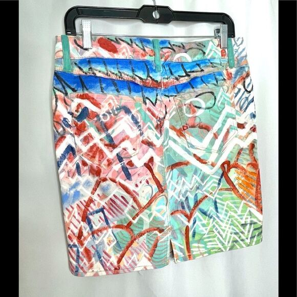 Anthropologie hand painted denim skirt 27 - Picture 5 of 8